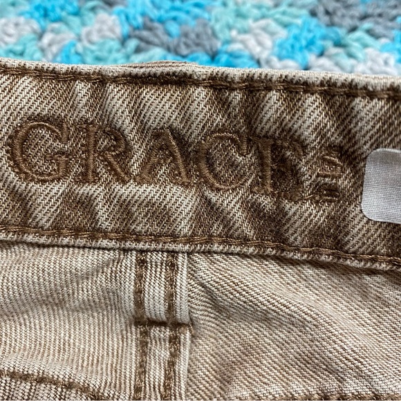Grace in LA Tan Brown Floral Embroidered Flare Jeans Size 27” - Picture 13 of 15